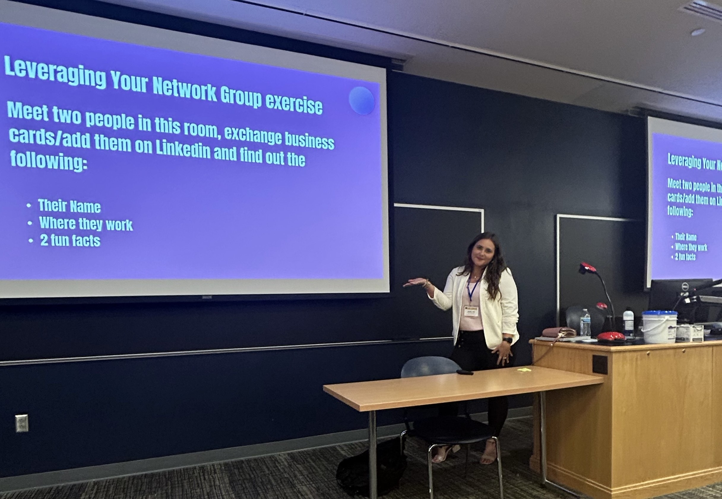 Adelyn Nottingham speaking at a nonprofit professional development event